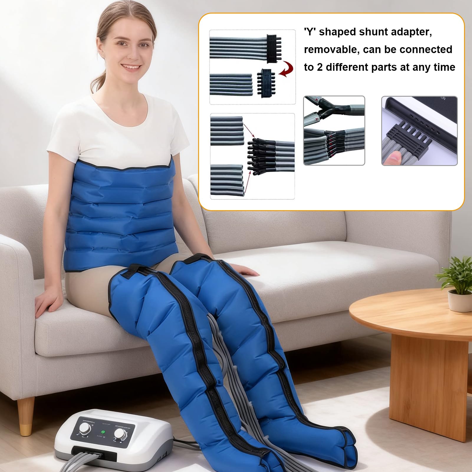 Botas Presoterapia Piernas, Presoterapia Para Casa Profesional, 6 Cámaras | Drenaje Linfático,Presión Configurable,Temporización Configurable ,Mejora La Circulación Recuperación Muscular