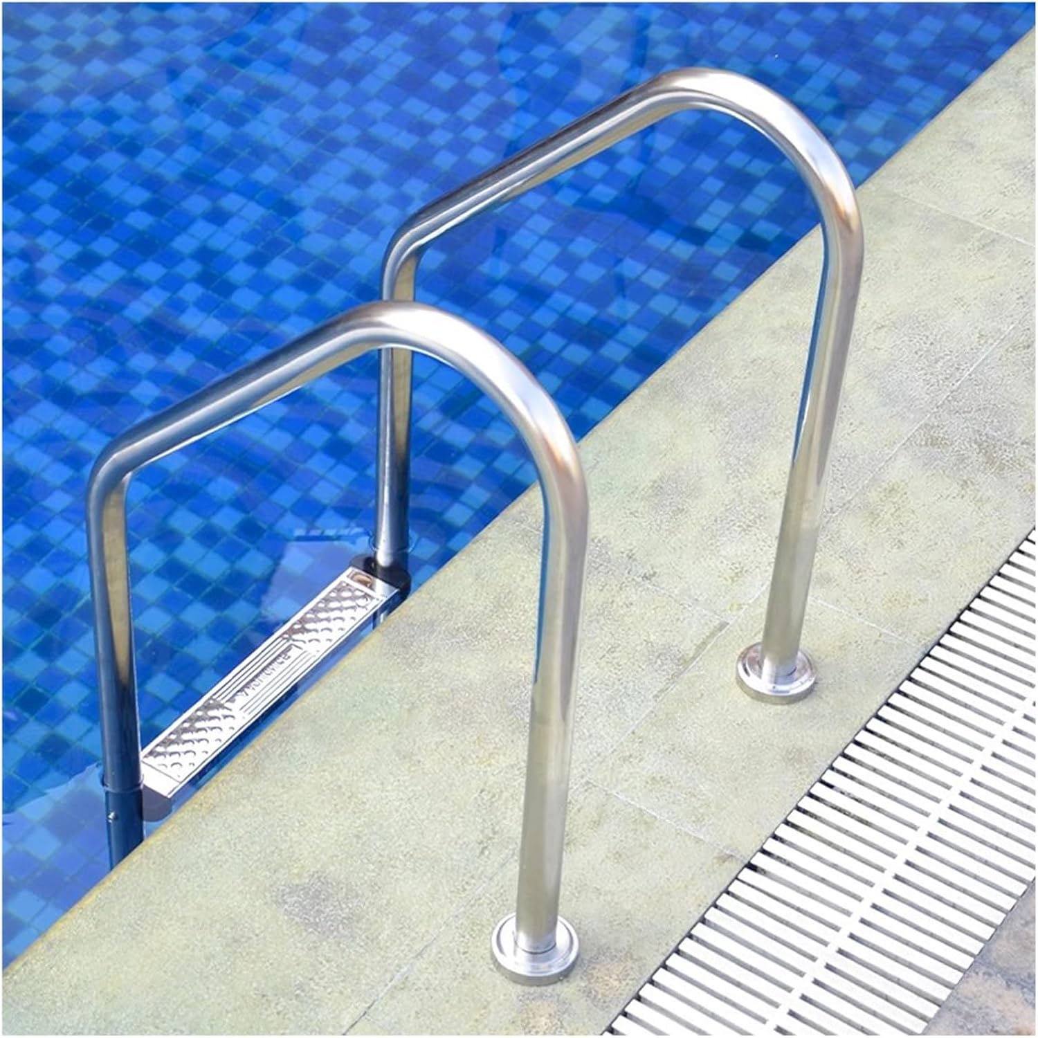 Stainless Steel Swimming Pool Ladder - 2/3-Step Non-Slip Design, Durable Armrest, Easy Entry/Exit, Thickened Tubes (1.2mm) - Silver Finish