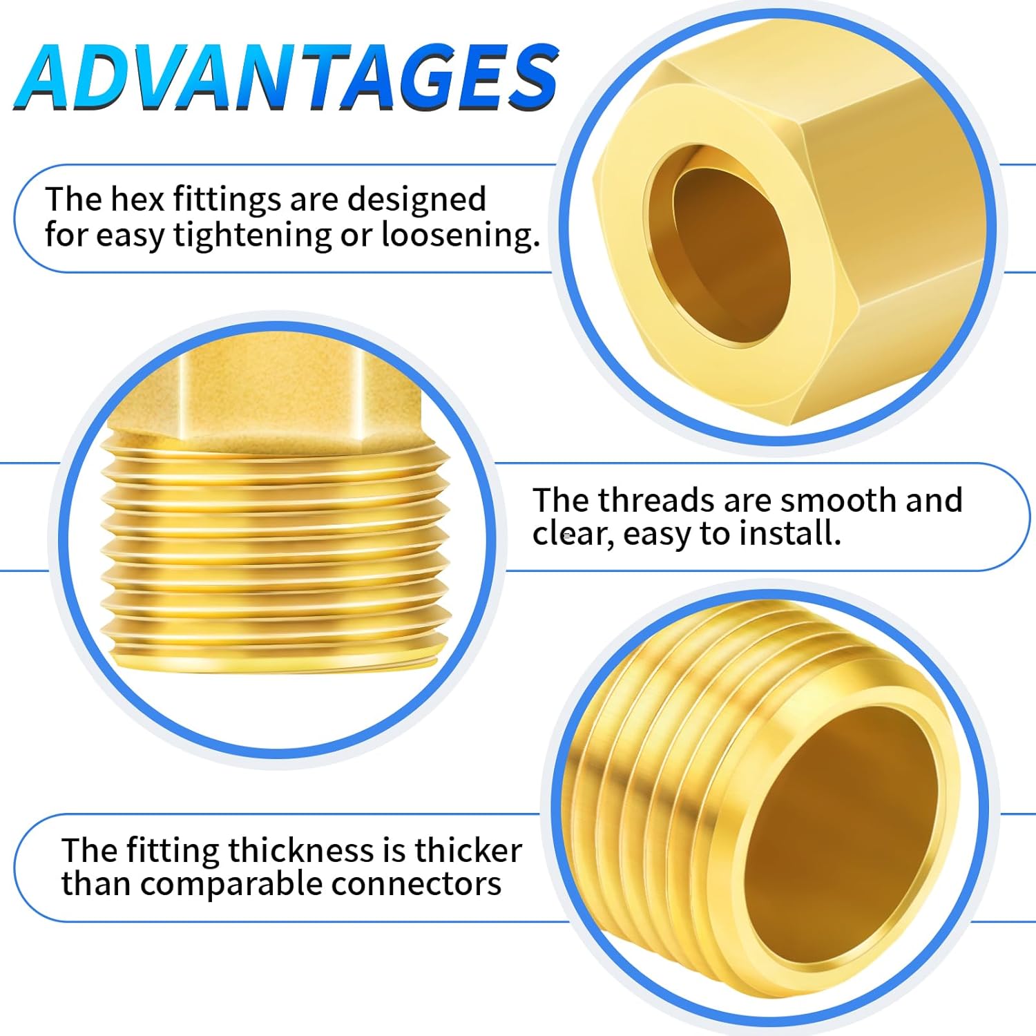 ChillWaves Brass Compression Tube Fitting, 1/2" OD x 3/8" NPT Male 90 Degree Elbow Compression Union Connector(5-PACK)