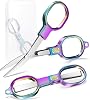 Folding Travel Scissors Safety, Small TSA-Compliant and Portable with Case, Pocket Foldable Stainless Steel Retractable Cutters, Mini Craft Scissors for Home, Outdoor and Office Use