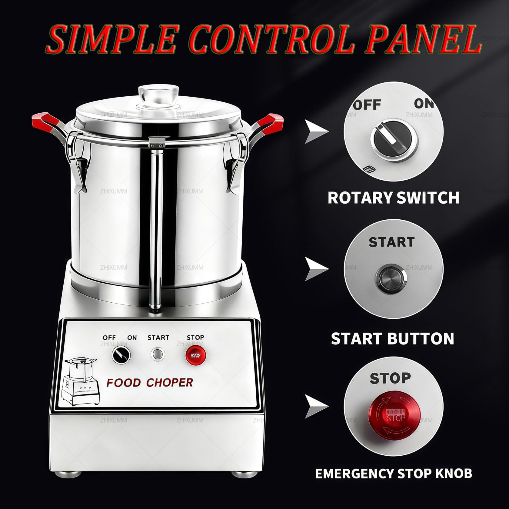 Robot Da Cucina Professionale In Acciaio Inox Da 1400 W, Tritacarne 5L