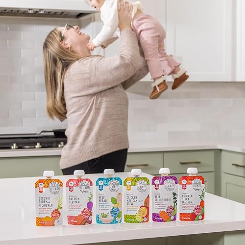 Vista 24 de Serenity Kids Bolsas de alimentos para bebés de más de 6 meses hechas con carnes de origen ético y verduras orgánicas, bolsa sin BPA de 3.5 onzas