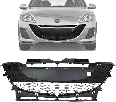 New Front Bumper Grille Textured Plastic Direct Replacement For Mazda 3 2.0L Engine 2010-2011 BBM4501T1H MA1036112
