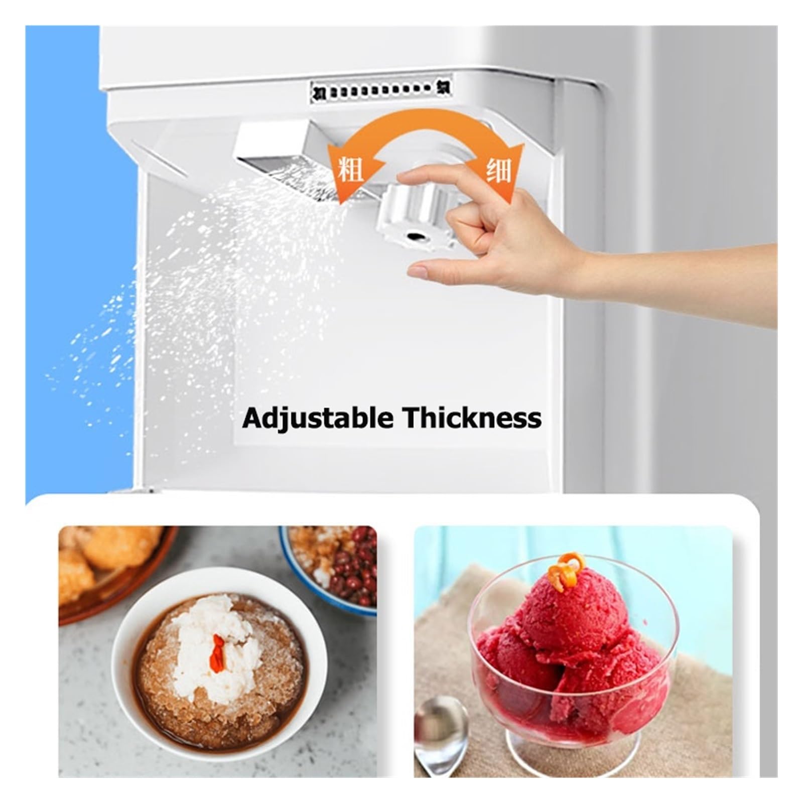 Kruszarka Do Lodu Golarka Rozdrabniacz Slushie Smoothies Narzędzie Kruszenia Maszyna Smażenia Przekąska Dla Dzieci Powerful Ice Crushing
