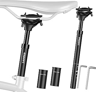 Tija de sillín con suspensión LAINFELD | Ajustable para MTB y E-Bike | Compatible con 27,2 mm, 30,9 mm y 31,6 mm | Incluye Herramientas | Ideal para Hombre y Mujer Ciclistas.