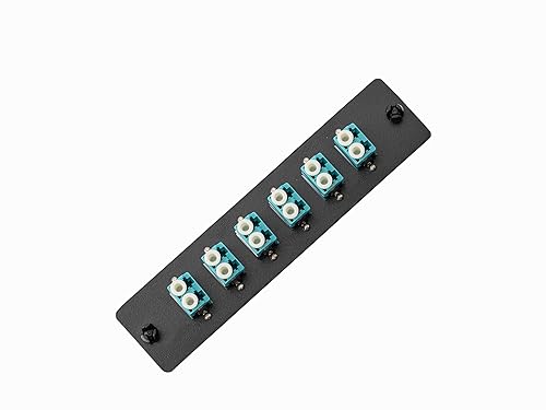 Miniatura 3 de SpeedyFiberTX Paquete de 1 panel de conexión de fibra compatible con LGX, 12 fibras, cargado con adaptadores de acopladores Aqua LC, 12 puertos de