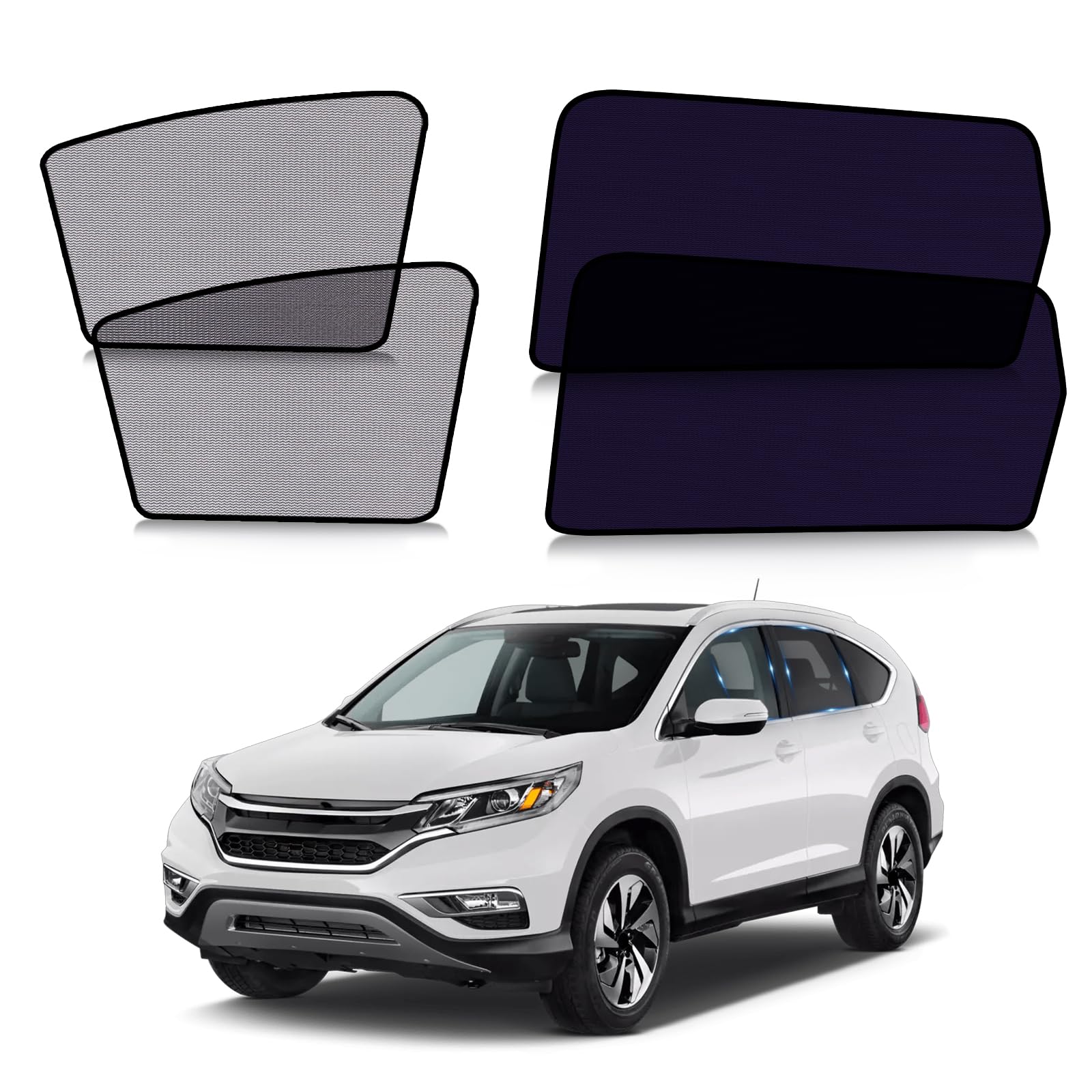 CRV Window Shades 2017-2022, 4PCS Static Cling Sun Shades