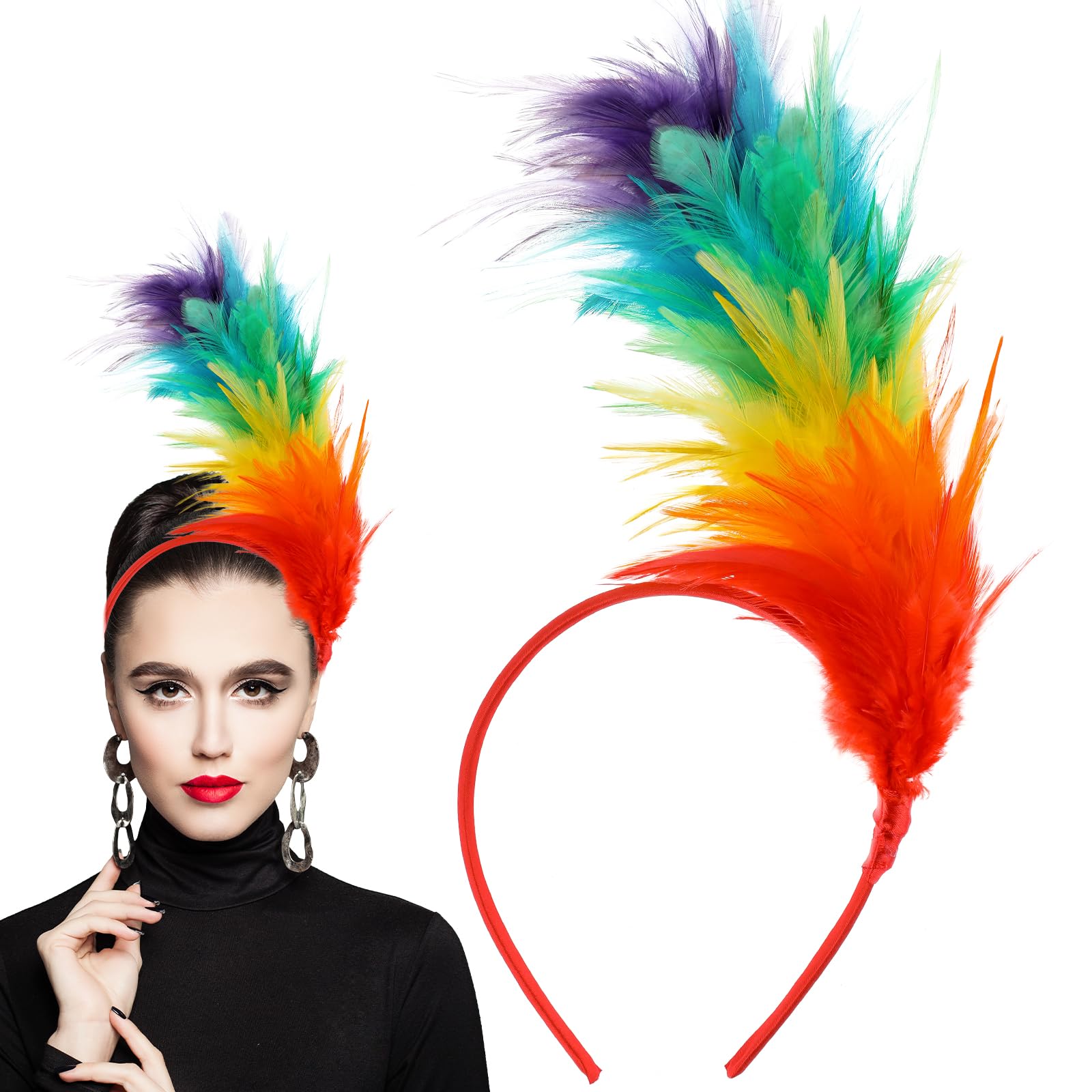 WLLHYF Sombrero vintage de plumas de los años 20, para bodas, fiestas de té, loro, pájaro, hada, sombrero, para mujeres, reuniones, aniversarios, carnaval