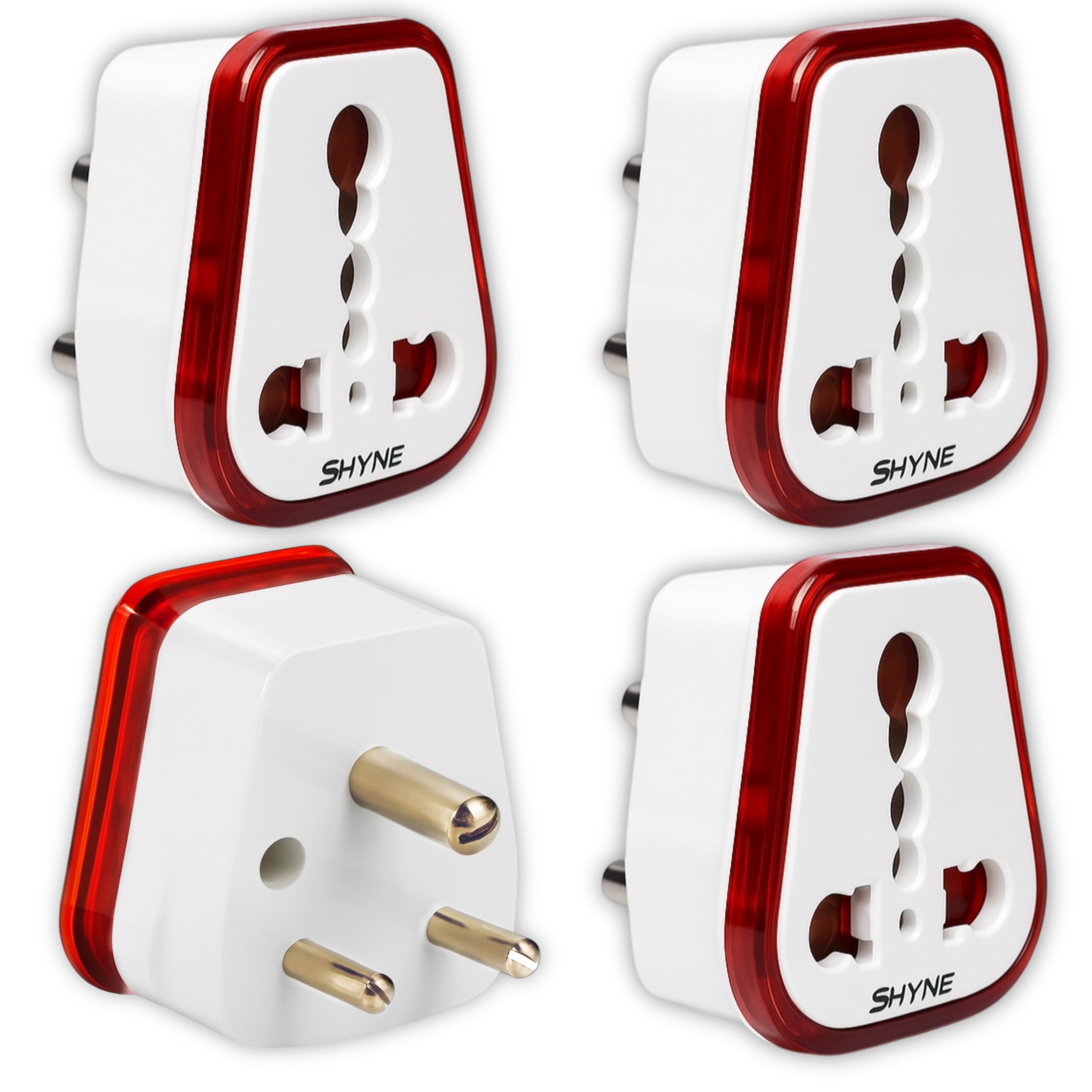 KAVANA Shyne 6 amp to 16 amp Converter/Conversion Plug (5-16A) Converts 6A Socket to 16 A Socket for Geysers, A/C,Refrigrator,Microwave,etc for Indian and International Plugs Pack of 3