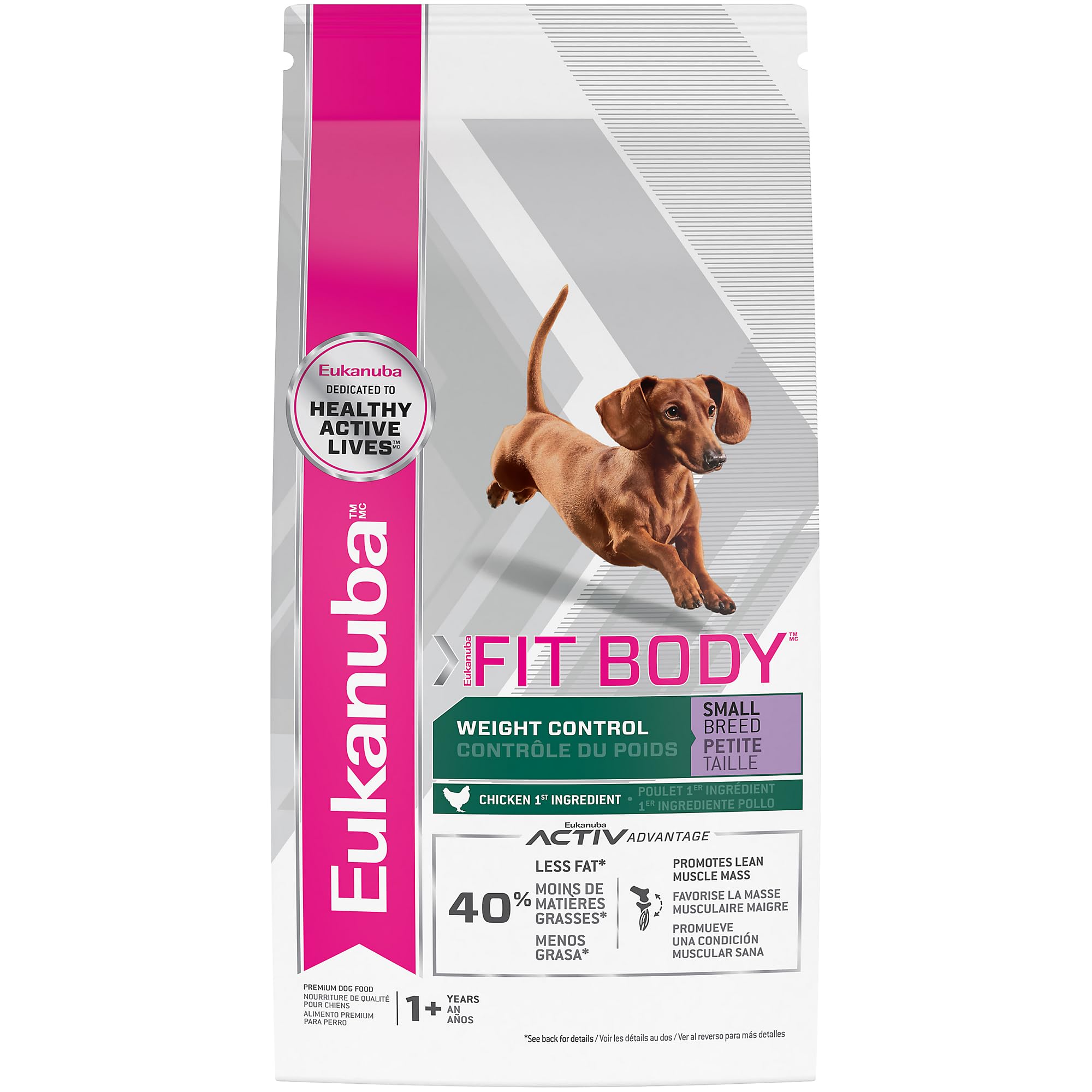 Fit Body Weight Control Small Breed Adult Dry Dog Food, 4 lb Bag