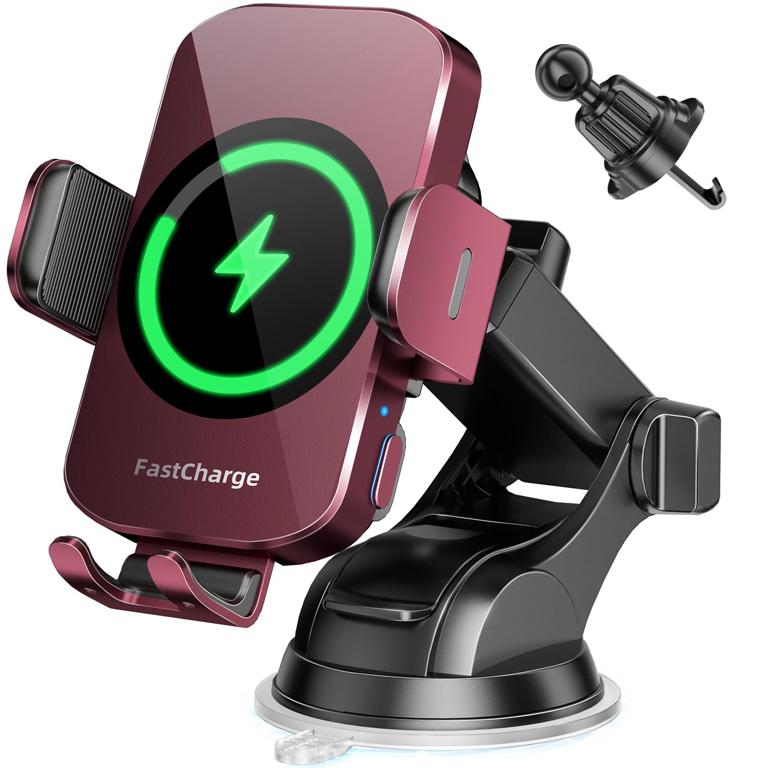 BothLin Caricabatterie da auto wireless, supporto per telefono a ricarica rapida 3 in 1, supporto per telefono con bloccaggio automatico, accessori per auto, compatibile con iPhone 17 16 15 14 13 12