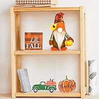 Vista 7 de Decoración de bandeja escalonada de otoño, 6 piezas de decoración de otoño para el hogar, letrero de madera de otoño, gnomos de felpa, guirnalda