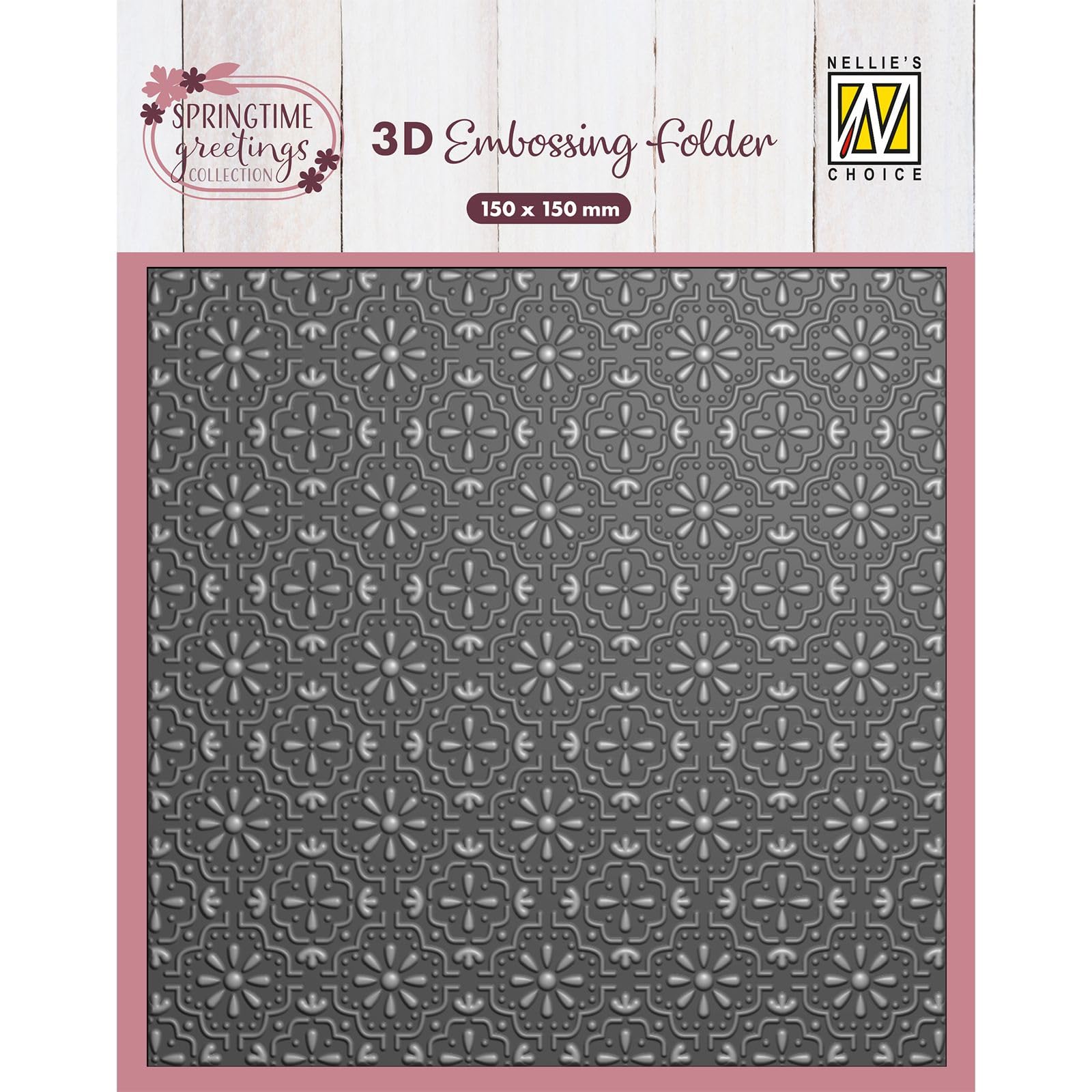 Nellie's Choice 3D Embossing Folder Easter Tile 5.91 x 5.91 inch / 15 x 15 cm - Background for Card Making Supplies, Scrapbook Accessories, DIY, Journaling, and Craft Supplies
