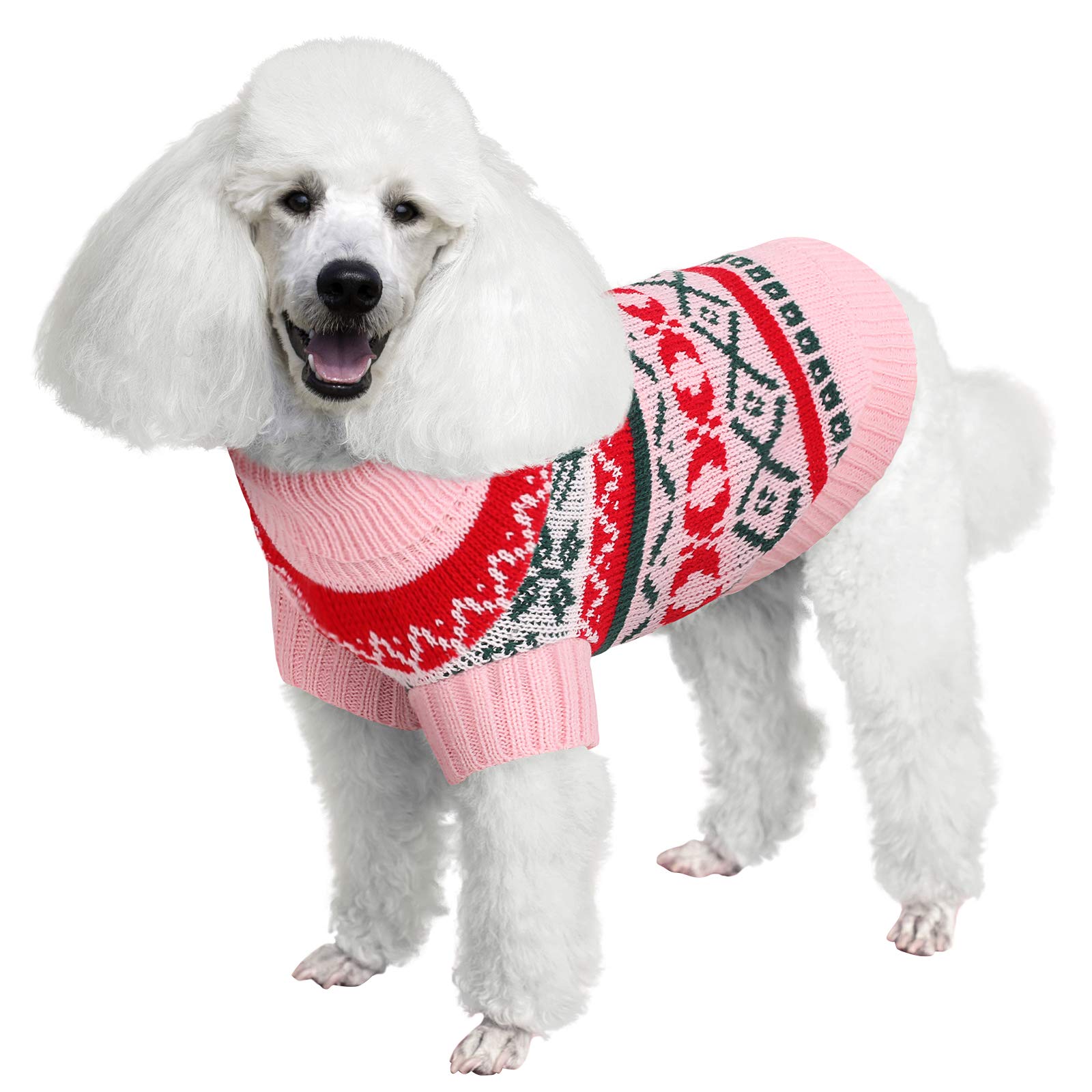 Queenmore Turtleneck Dog Sweater, Warm Dog Christmas Sweater, Knitted Dog Clothes for Small, Medium Dogs