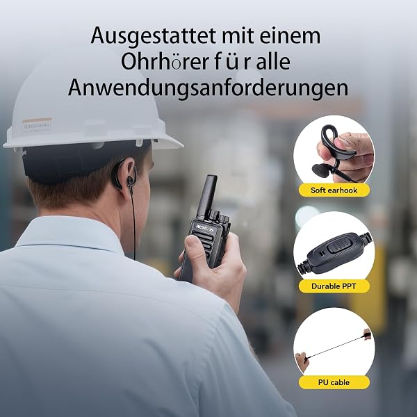 Retevis RT668 Talkie Walkie, avec Chargeur 6 Voies, Écouteurs, Talkie-walkie avec oreillette,1200 mAh, VOX, Robuste, Money Walkie pour Fabricant, Entrepôt, Sécurité (Noir, 6 Pièces) - 4