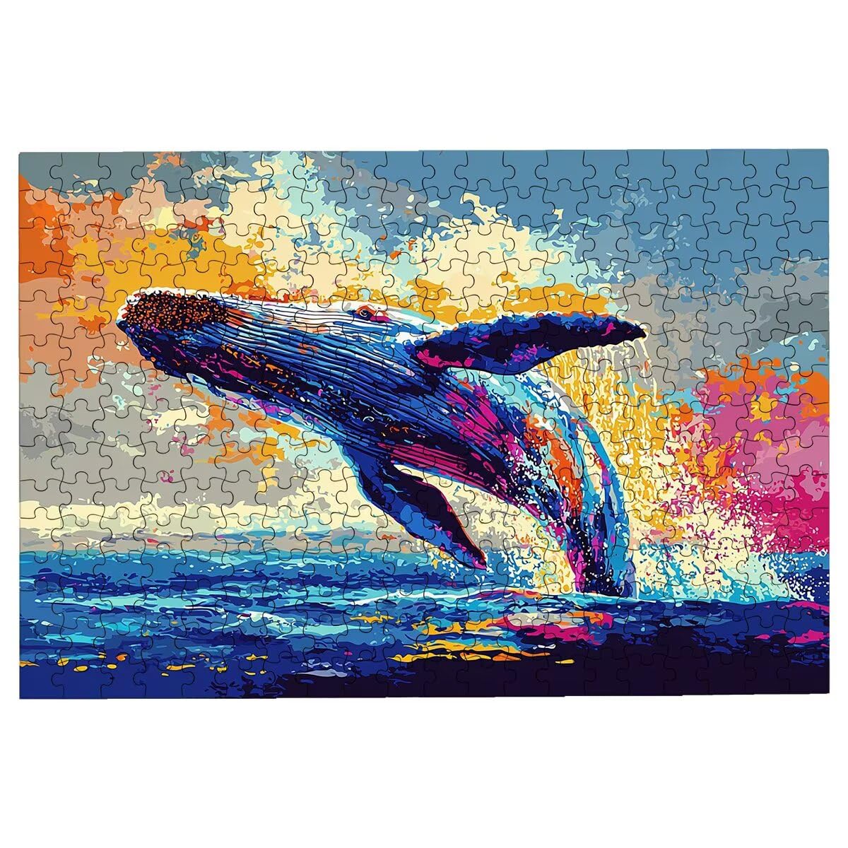 Puzzle 5000 sztuk wieloryb, drewniane puzzle ocean, klasyczne wyzwanie puzzle dla całej rodziny, zabawki puzzle litery na plecach, oryginalne prezenty dla mężczyzn wystrój -2057