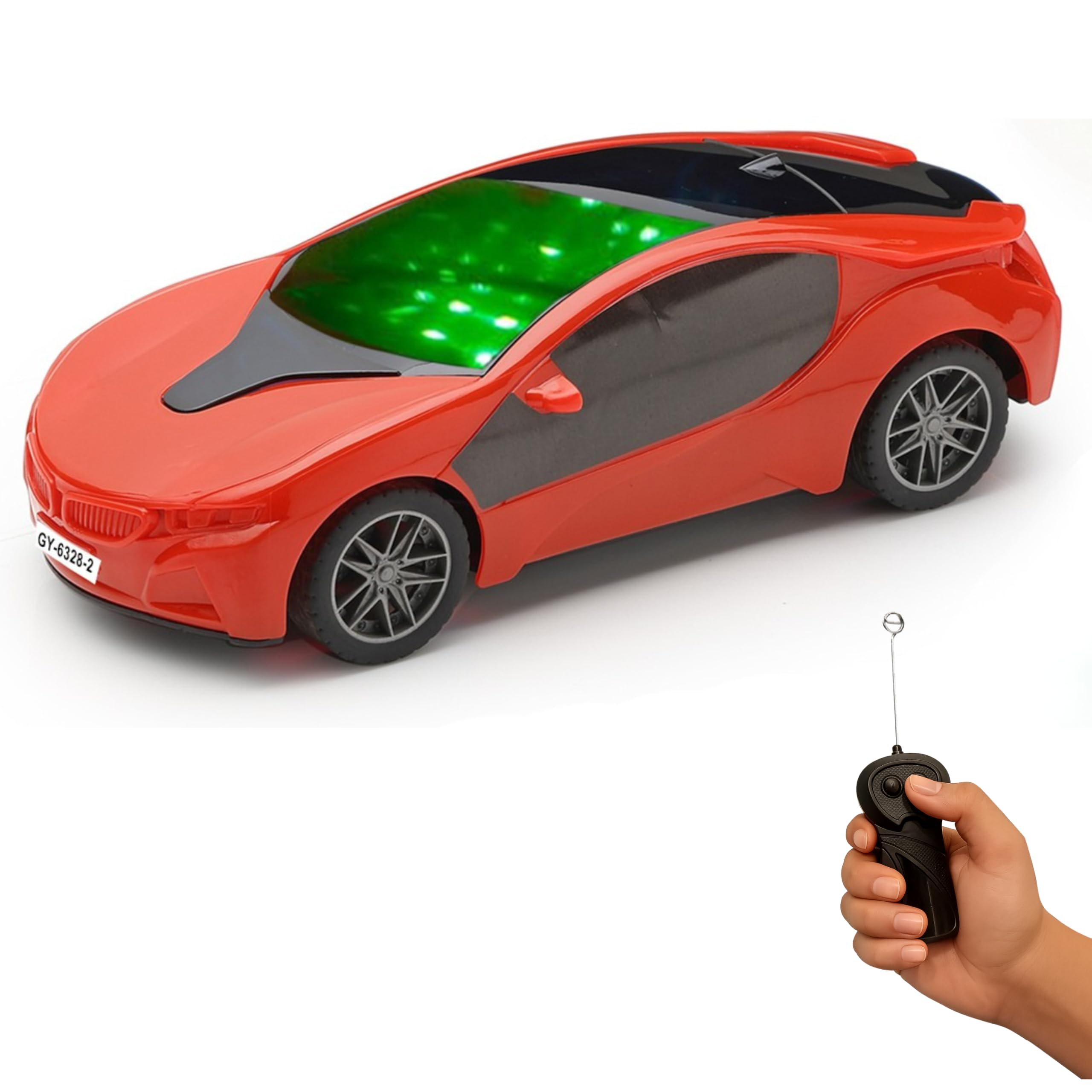 Gooyo 3D Famous Racing Car RC Car for Kids, Red, 19.5 cm