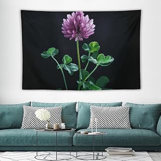 WSOIHFEC Tapestry Wide Wall Hanging Dreamy Purple Clover Tapestry Vintage Lightweight Wall Blanket Funny Tapestry Wall Art Home Decor Soft Mural for Bedroom Dorm Living Room 40"x60"
