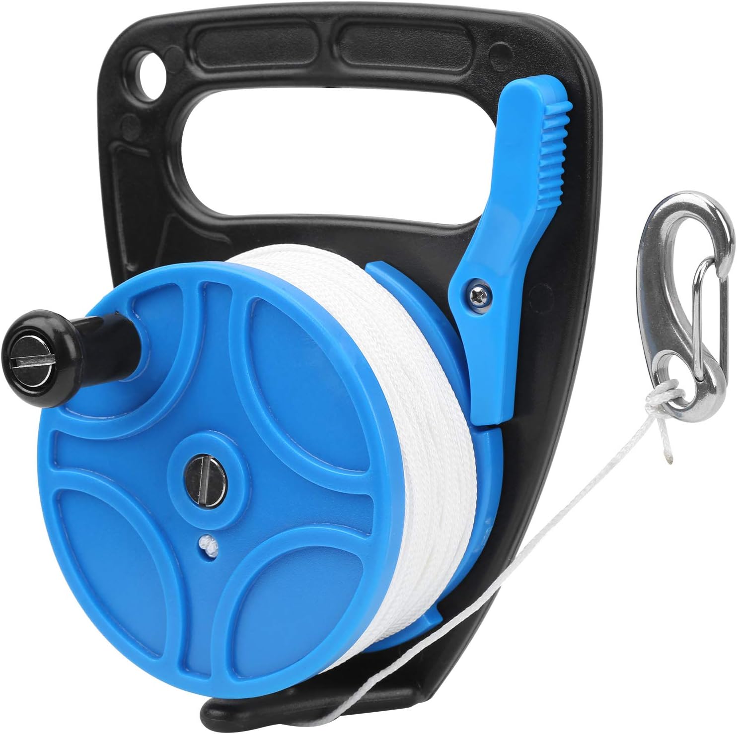 Compact 289FT Scuba Dive Reel Kayak Anchor with Thumb Stopper, Scuba Diving Compact Finger Spool for Safety Underwater Diving Snorkeling(Blue)