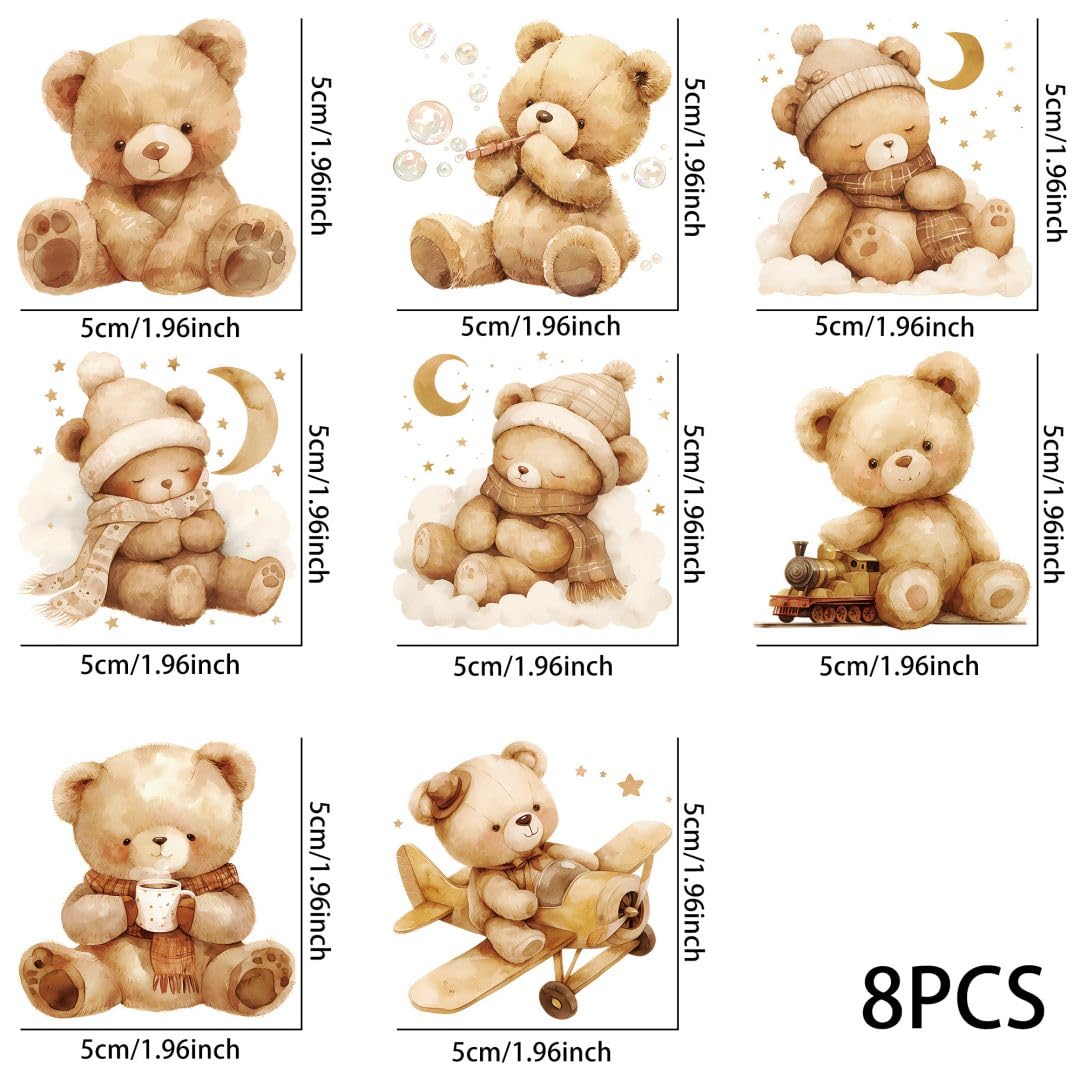 Amazon.com: Boho Teddy Bear UV DTF Cup Stickers, Waterproof