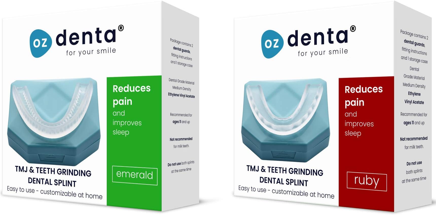 4 x Professional Mouth Guard for Teeth Grinding Night Bruxism to Stop Jaw Clenching Sleeping Dental Protection for Gritting or Gnashing Joint in Sleep Occlusal TMJ Splint