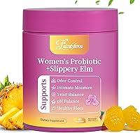 Faizalybova Her Juicy Feminine Probiotics Gummies with Slippery Elm - Tropical Pineapple pH Balance, Gut & Immune Support for Women, 60 Vegan Gummies