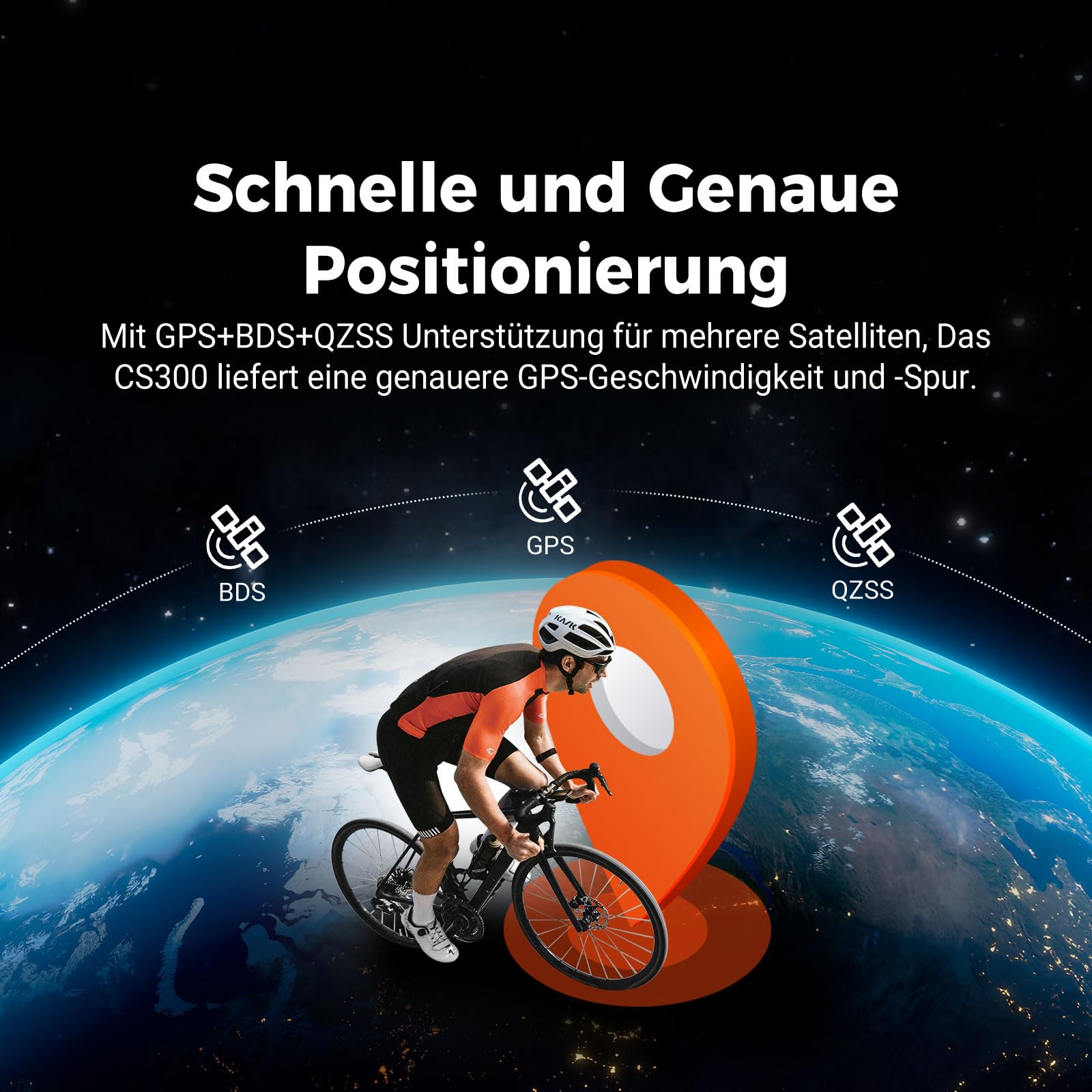 COOPSO CS300 Fahrradcomputer Kabellos, Fahrrad GPS Tacho mit 2,6-Zoll LCD, Bluetooth/ANT+ Ahrrad Computers mit Hintergrundbeleuchtung, Wasserdicht IPX7 Fahrradtacho und Kilometerzähler mit Strava