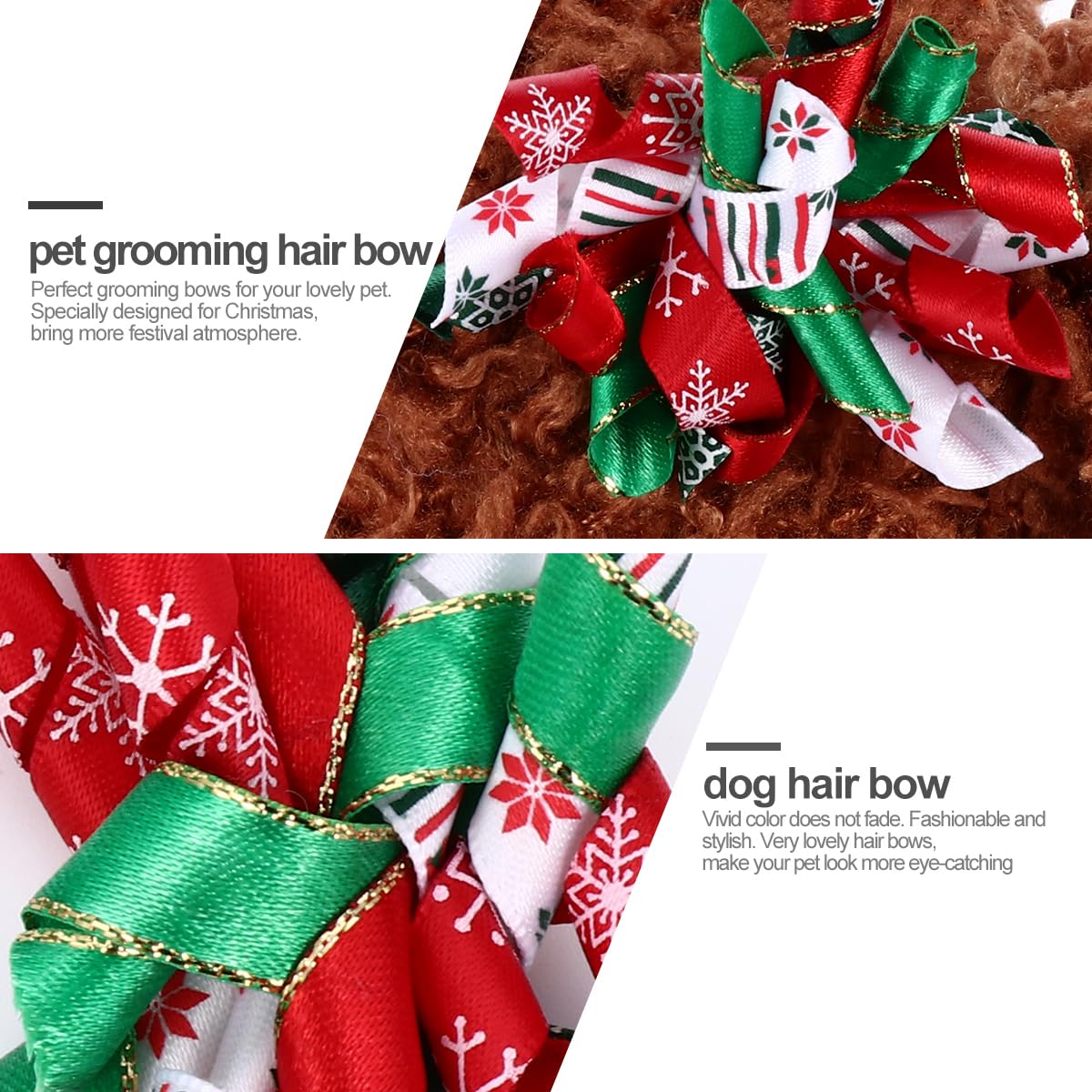 ABOOFAN 30Pcs Pet Rubber Band Puppy Grooming Bows Bowknot Ponytail Holder Xmas Dog Hair Bows Cat Hair Bow Puppy Hair Bows Bowknot Hair Ring Christmas Dog Bows Props - Image 4