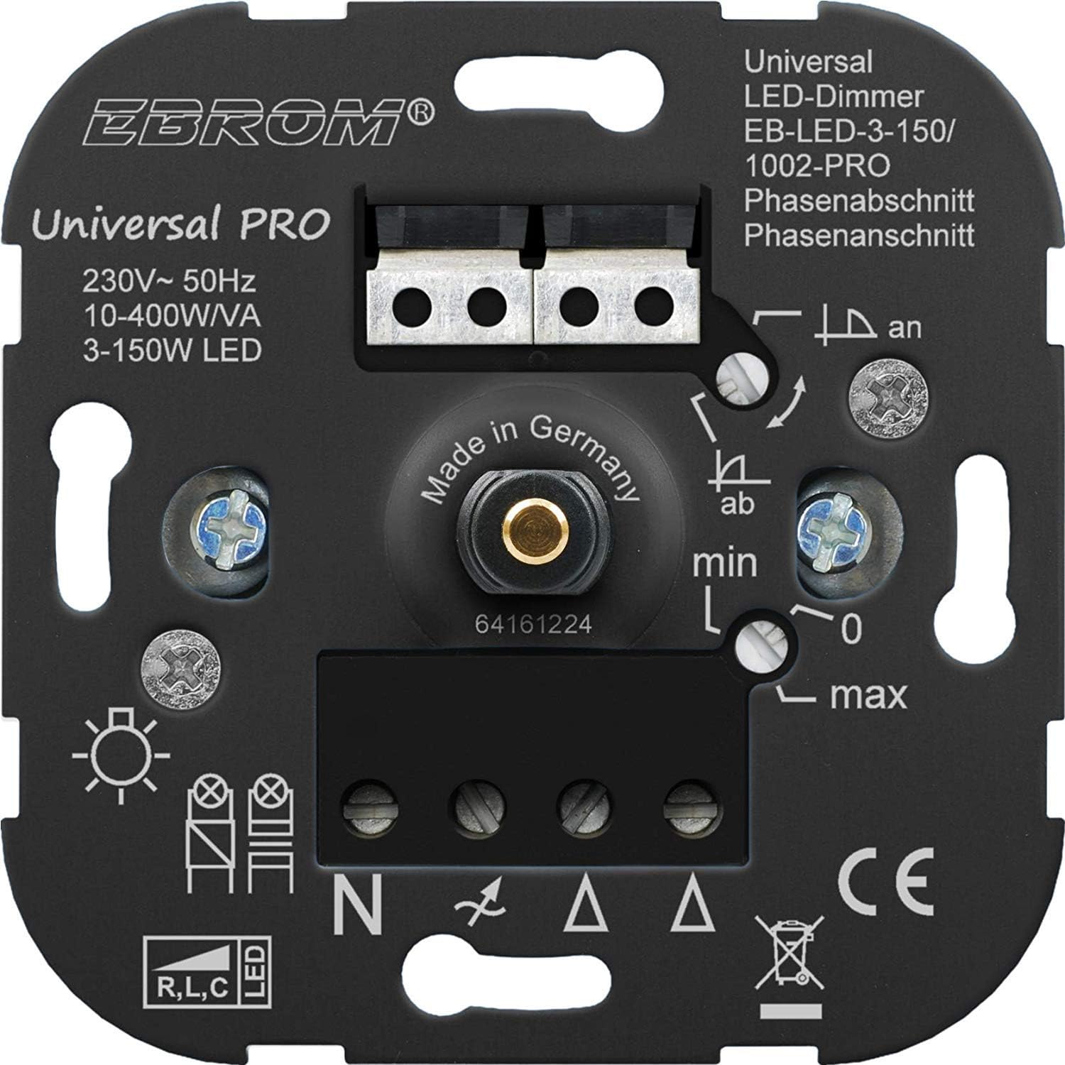 EBROM EB-LED-3-150/1002-PRO Universal LED dimmer, Black