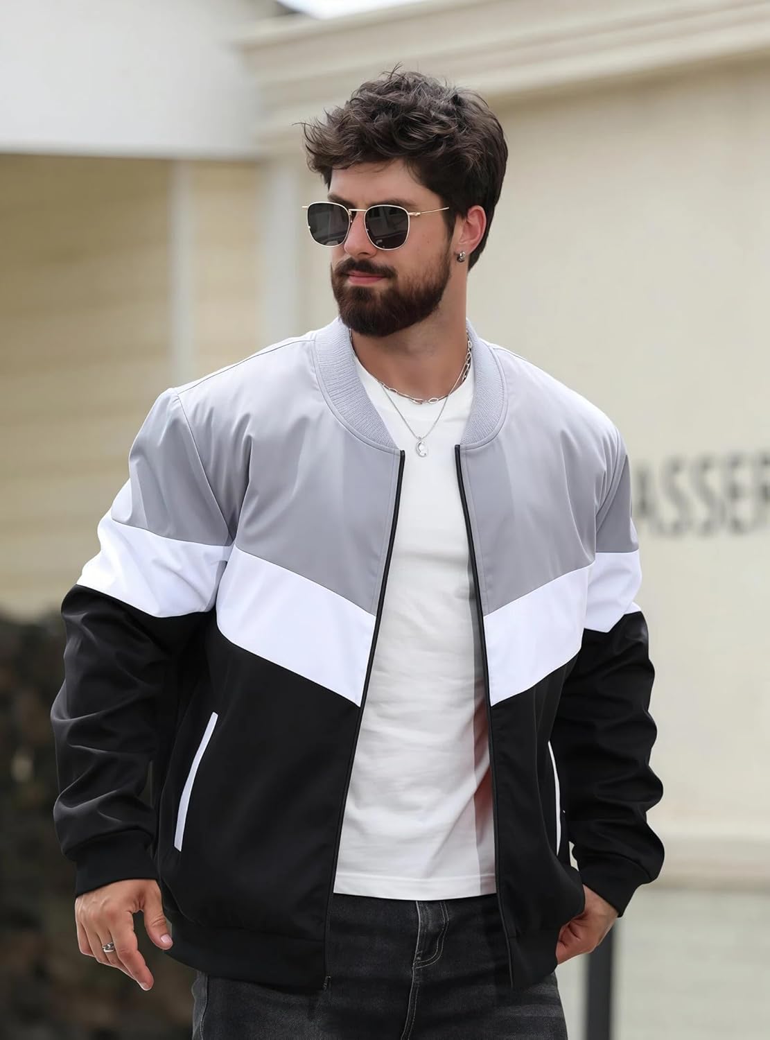 HYPESTFIT Mens Bomber Jacket Casual Windproof Fall Winter Outwear Quilted Insulated Padded Coats - Image 3