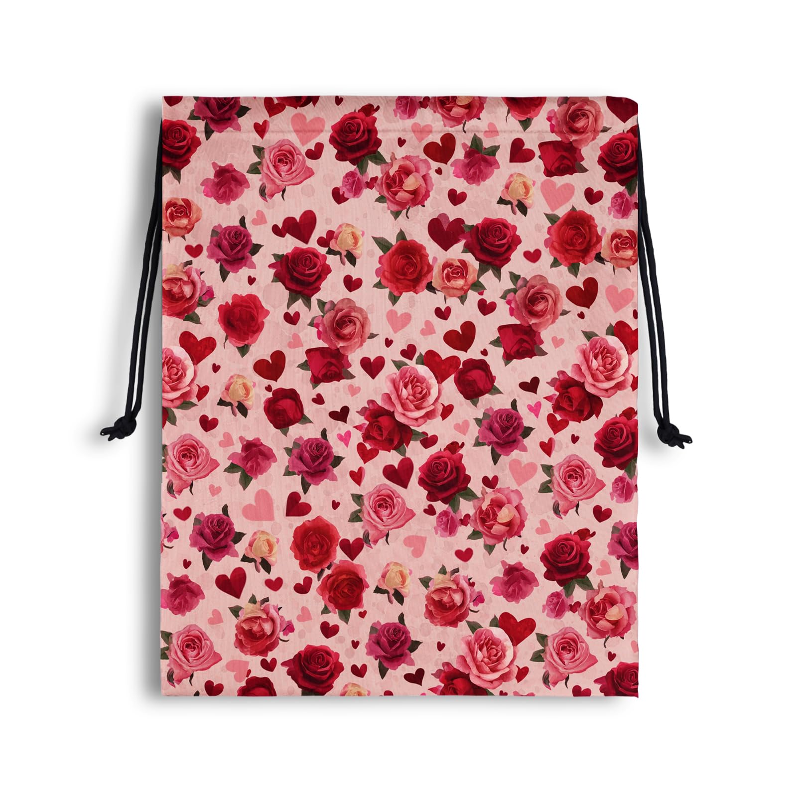 Red Roses Drawstring Bag Waterproof Shoe Bags for Beach Storage Wet Cloth