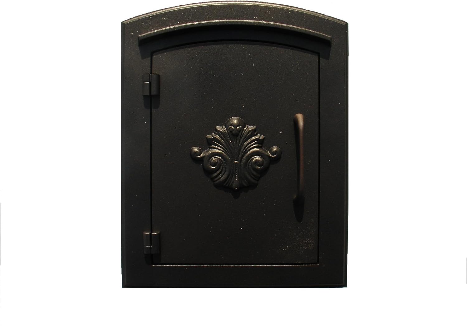 QualArc MAN-1401BZ Manchester Column Mount Mailbox with Decorative Scroll Door in Bronze