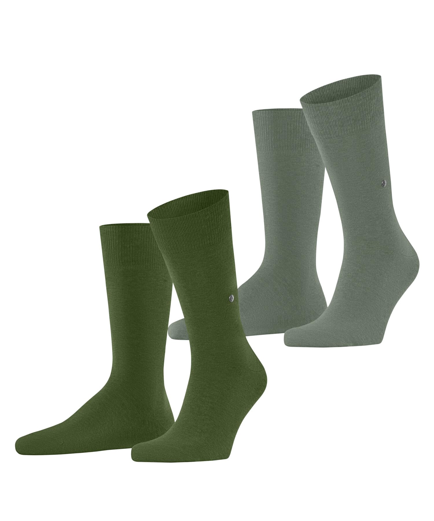 Burlington Men's Everyday Multipack M So Cotton Plain 2 Pairs Socks, Green Fir 7656, 6.5-11