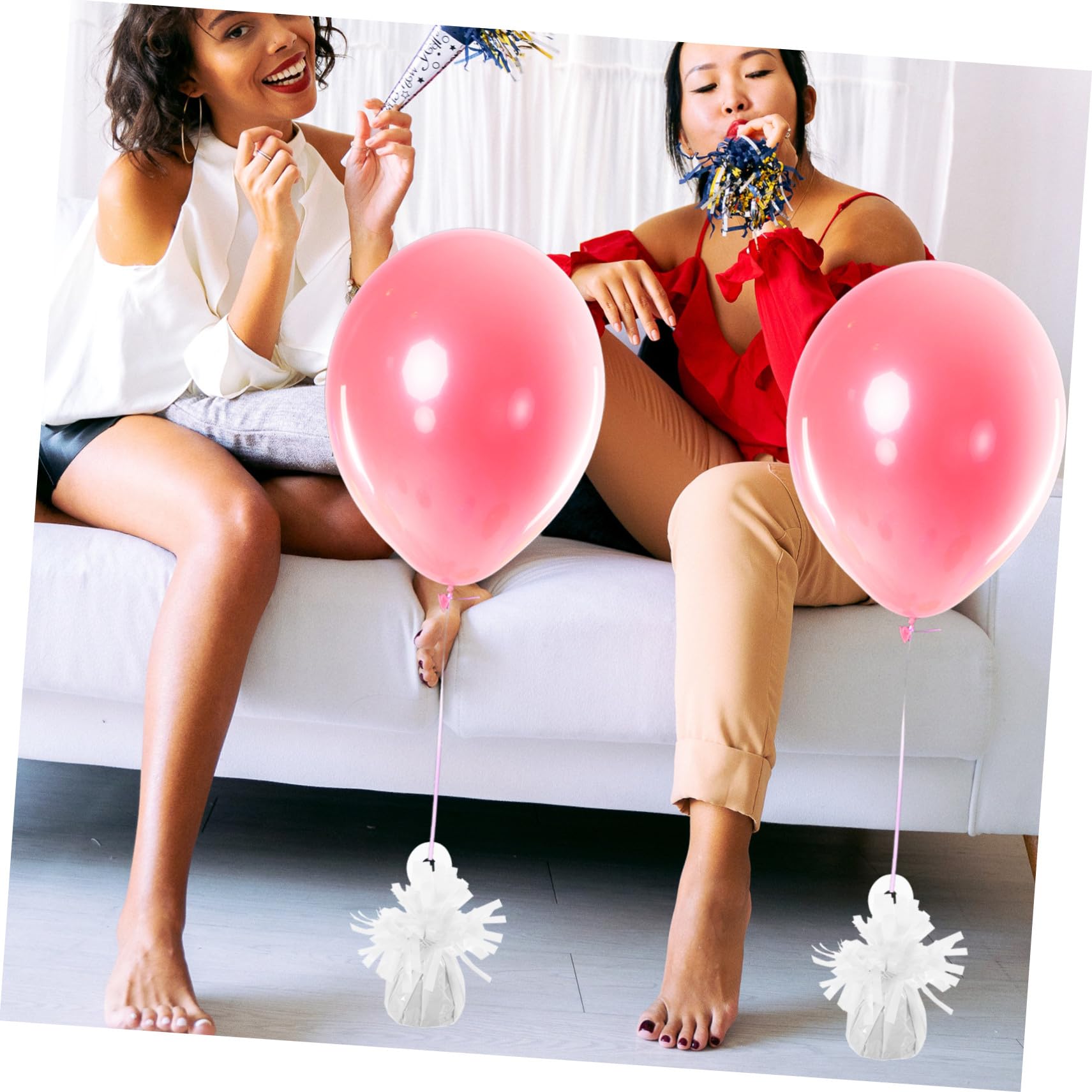 Pesi per Palloncini Pendenti 6 Pezzi Bianco, Accessorio
