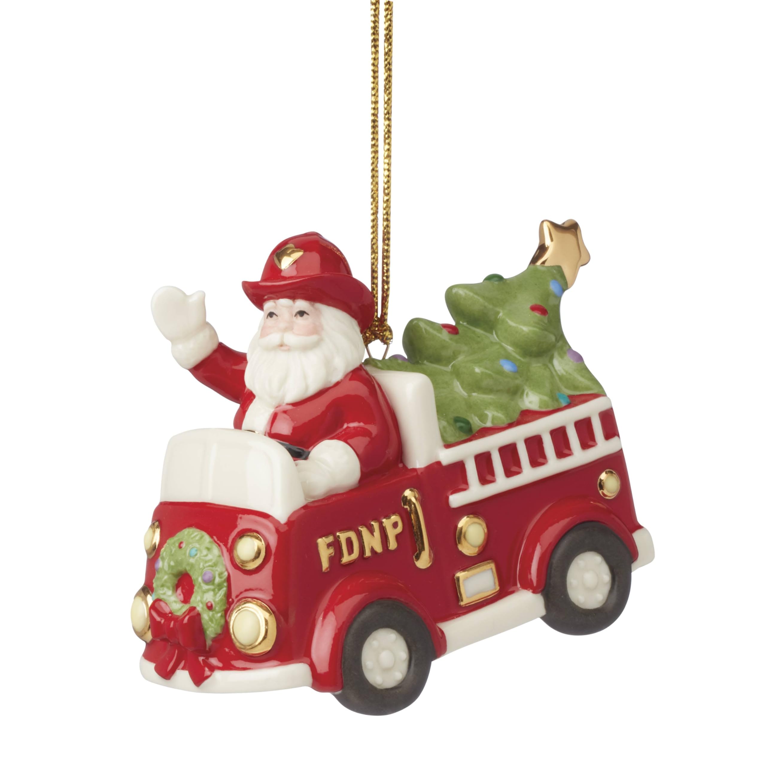 santa Mikasa Holiday Elegance Porcelain Santa with Sleigh FK001
