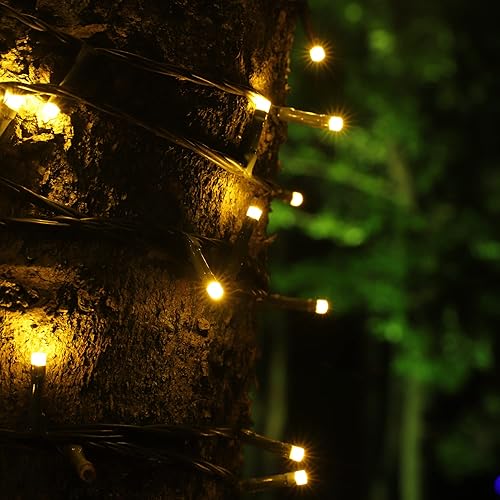 Miniatura 3 de PMS Guirnalda de 200 luces LED de Navidad de 66 pies, funciona con pilas, 8 modos de iluminación, impermeable, con temporizador para