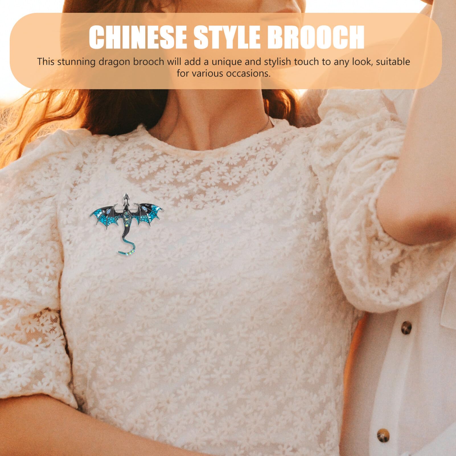 Jewelry Emaille Vintage Zodiac Dragon Brosche Pin Frauen Männer Tierstifte Clip Revers für Schals Pullover Jacken Kleidung Kleidung 7x6cm Jewelry