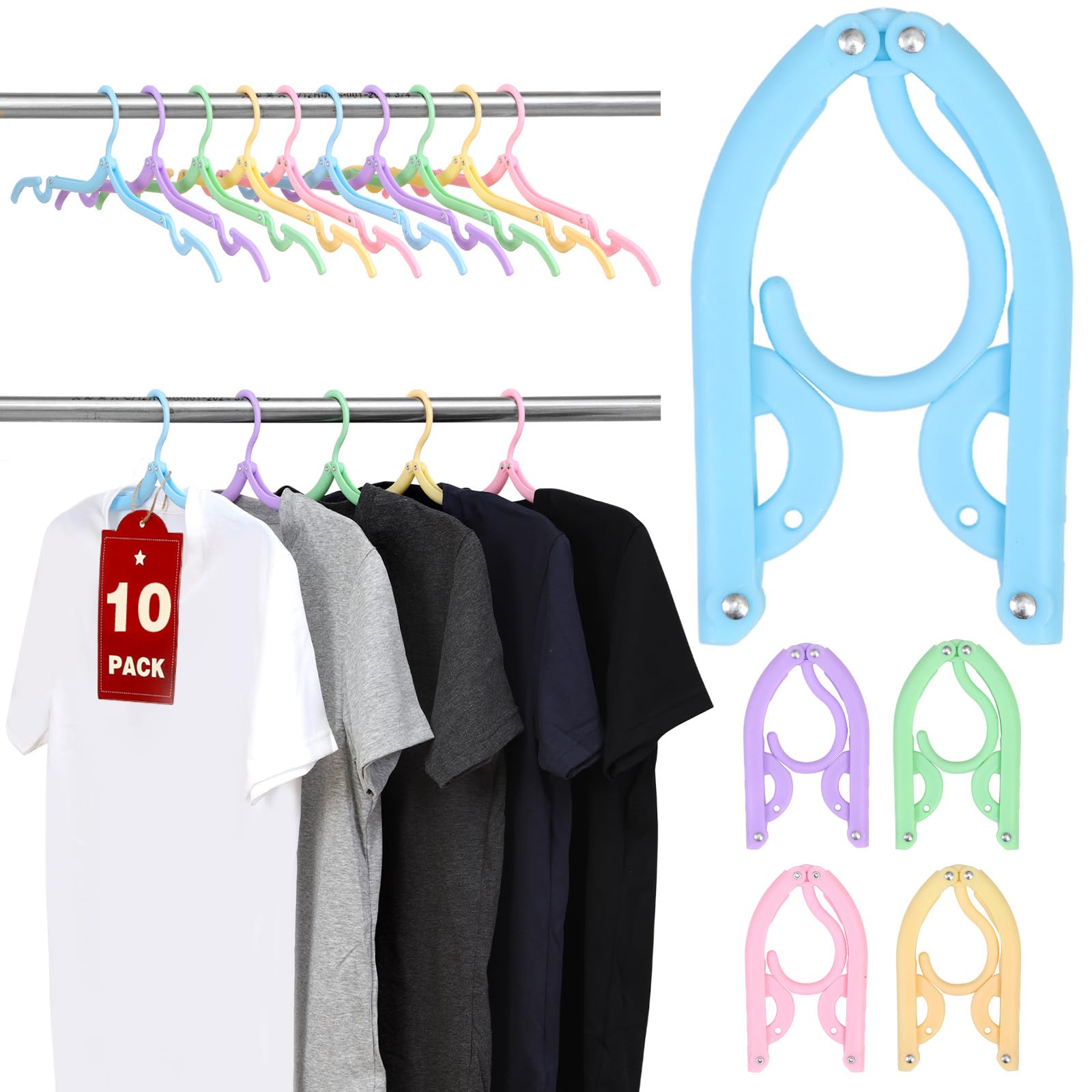 10 Pcs Travel Hangers Cruise Ship Essentials Travel Essentials Portable Cruises Must Haves 2026 Folding Hangers for Suitcase