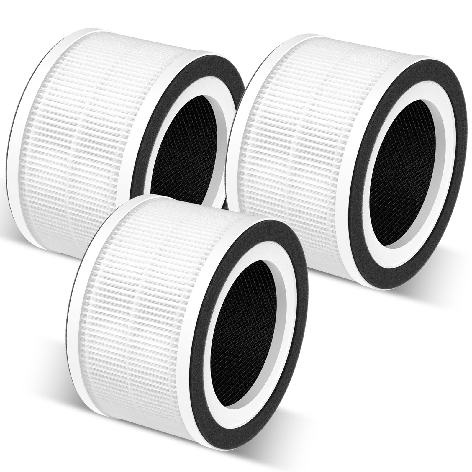 GoKBNY 3-Pack Fillo/Halo/Allo Replacement Filter Compatible with Afloia Fillo/Halo and Mooka Allo Air Purifiers, 3-in-1 Filtration Filters
