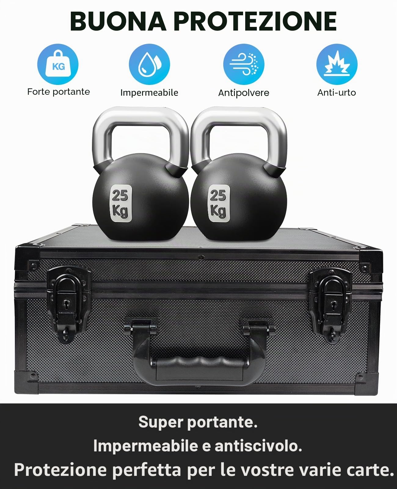 iDiskk Scatola Porta Top Loader con Serratura, Trading Card Holder Box, Protezione Resistente per Sport, Carte Collezionabili, Organizer Imbottito con Chiavi per Oltre 600 Carte, Nero