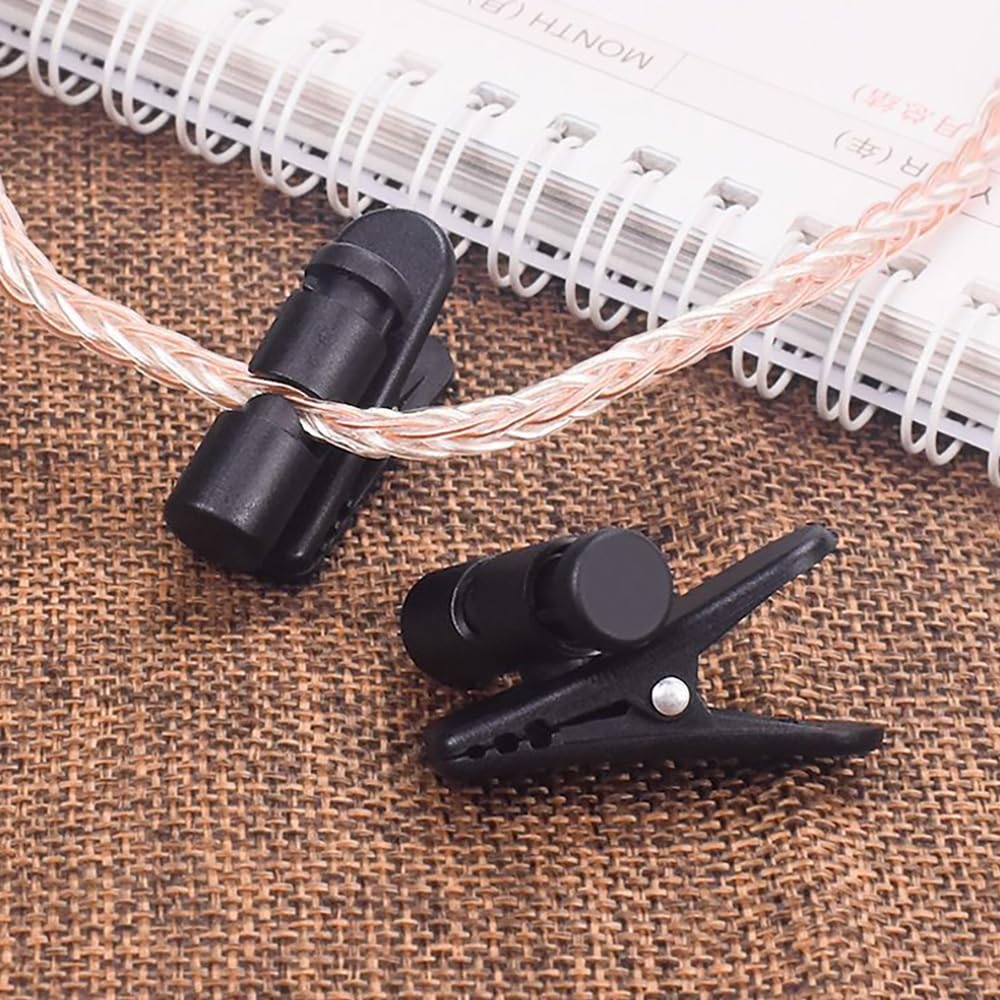 4 Pezzi Clip per Cavo per Auricolare Morsetto per Filo per Cuffie Ruotabile a 360°Morsetti in Plastica per Cuffie Cablate per Lavoro Sport e Uso Quotidiano
