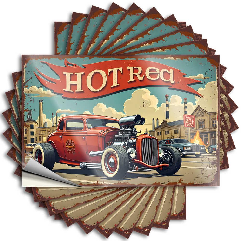 Cute, Bumper Cover Hot Rod: Vintage Custom Car Showdown | Antimicrobial Boys Bedroom Decor(8X12CM)