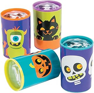 Fun Express Bulk Mini Halloween Character Multicolor Plastic Prisms - Bulk Christmas Party Favors - Gifts for Kids Birthday School Classroom - Valentine's Day Party Favors - 48 Pieces