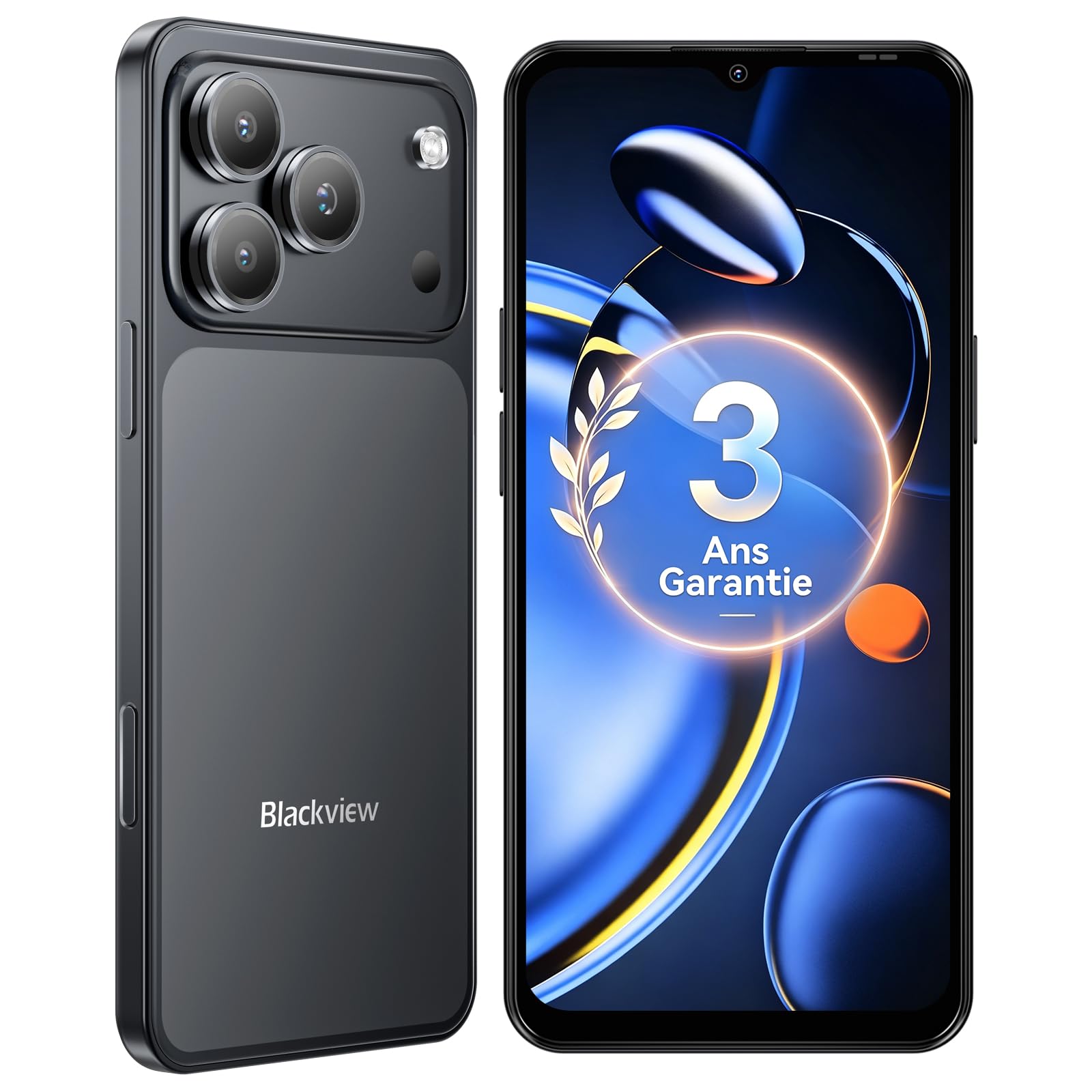 Blackview Wave 7C Android 16 Téléphone Portable 32MP+13MP, 16Go+128Go/2To | 6.56" Smartphone Pas Cher 4G Dual SIM, 5000mAh, Téléphone WiFi 5G/GPS/IP54/3 Card Slots/3.5mm/FM/3Ans Garantie