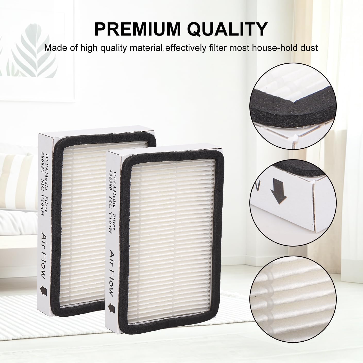 EF-2 HEPA Filter Replacement for Kenmore EF-2, 86880, 20-86880, 40320, 610445, Also Replaces Panasonic MC-V194H - 5 Pack image 4