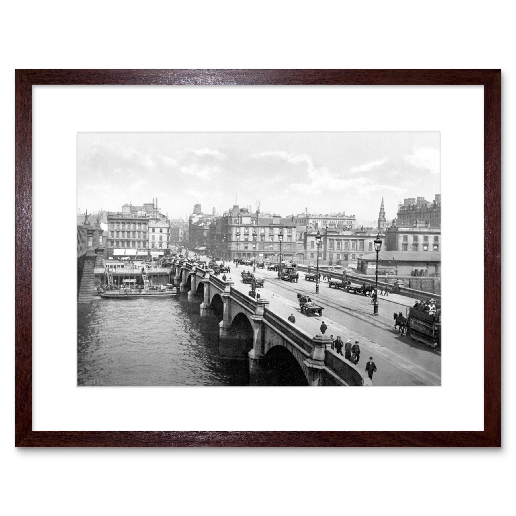 Wee Blue Coo Vintage Photo Glasgow Bridge Scotland Framed Wall Art Print