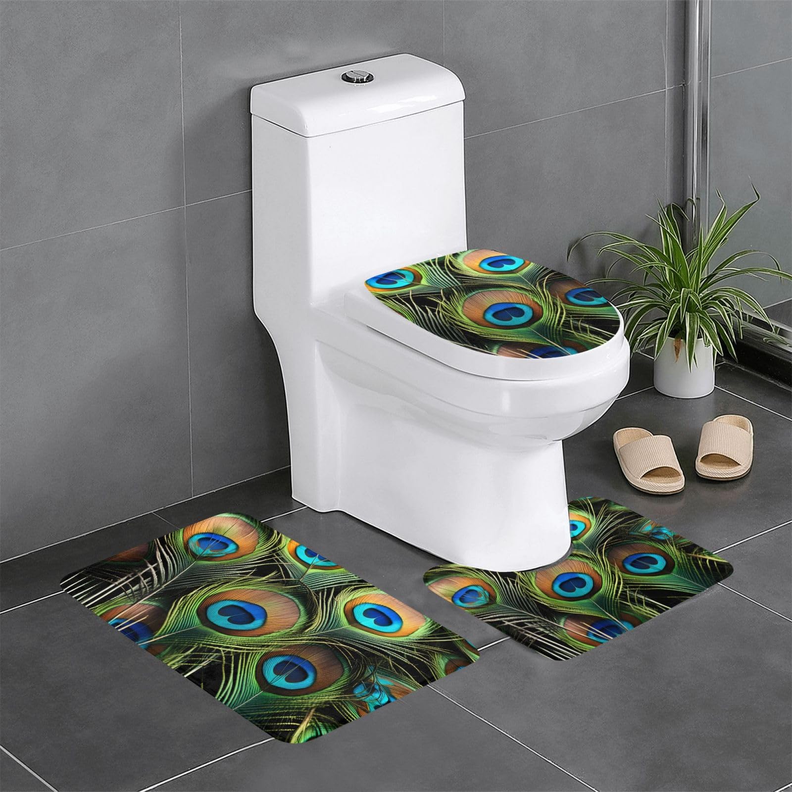 Tapis de bain lot de 3 antidérapant durable séchage rapide
