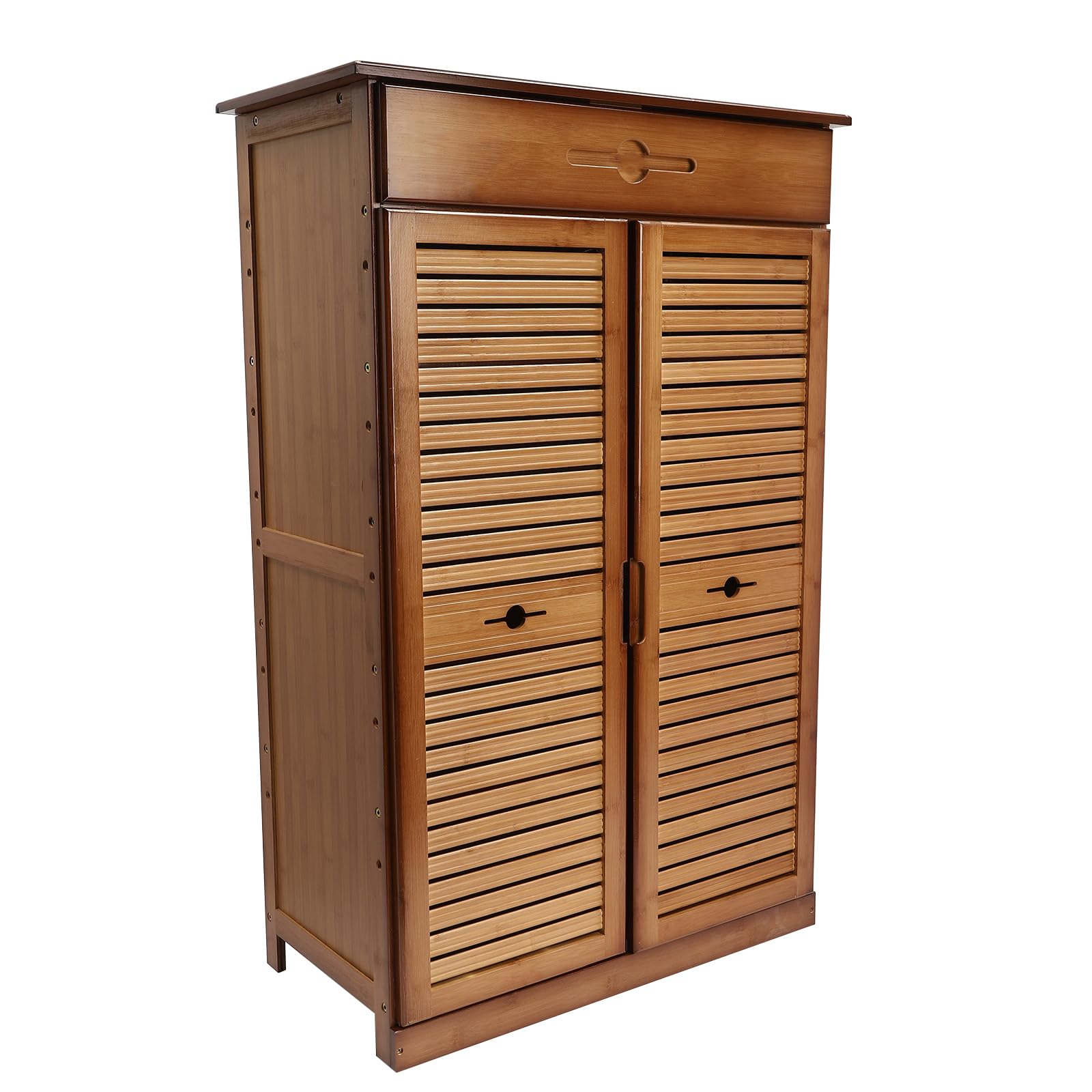 Organizzatore di Letteratura, scarpiera retrò in bambù, scaffale portaoggetti, mobiletto per Ingresso, Organizer per Scarpe, Maniglie incassate, 5 Ripiani per Armadio, Ingresso, ca