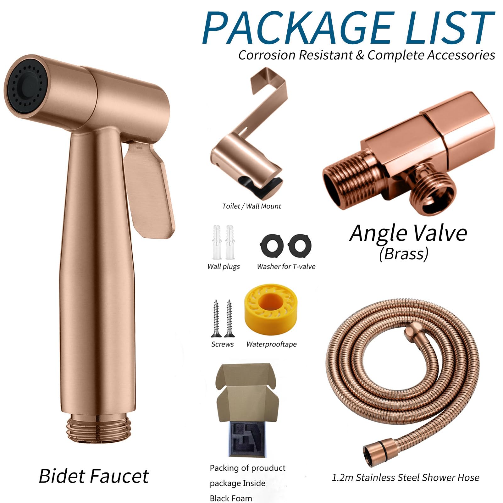 Pulverizador De Bidé para Inodoro, Kit De Rociador De Mano para Inodoro Kit De Rociador De Bidet De Acero Inoxidable, Higiene Personal, Limpieza De Mascotas