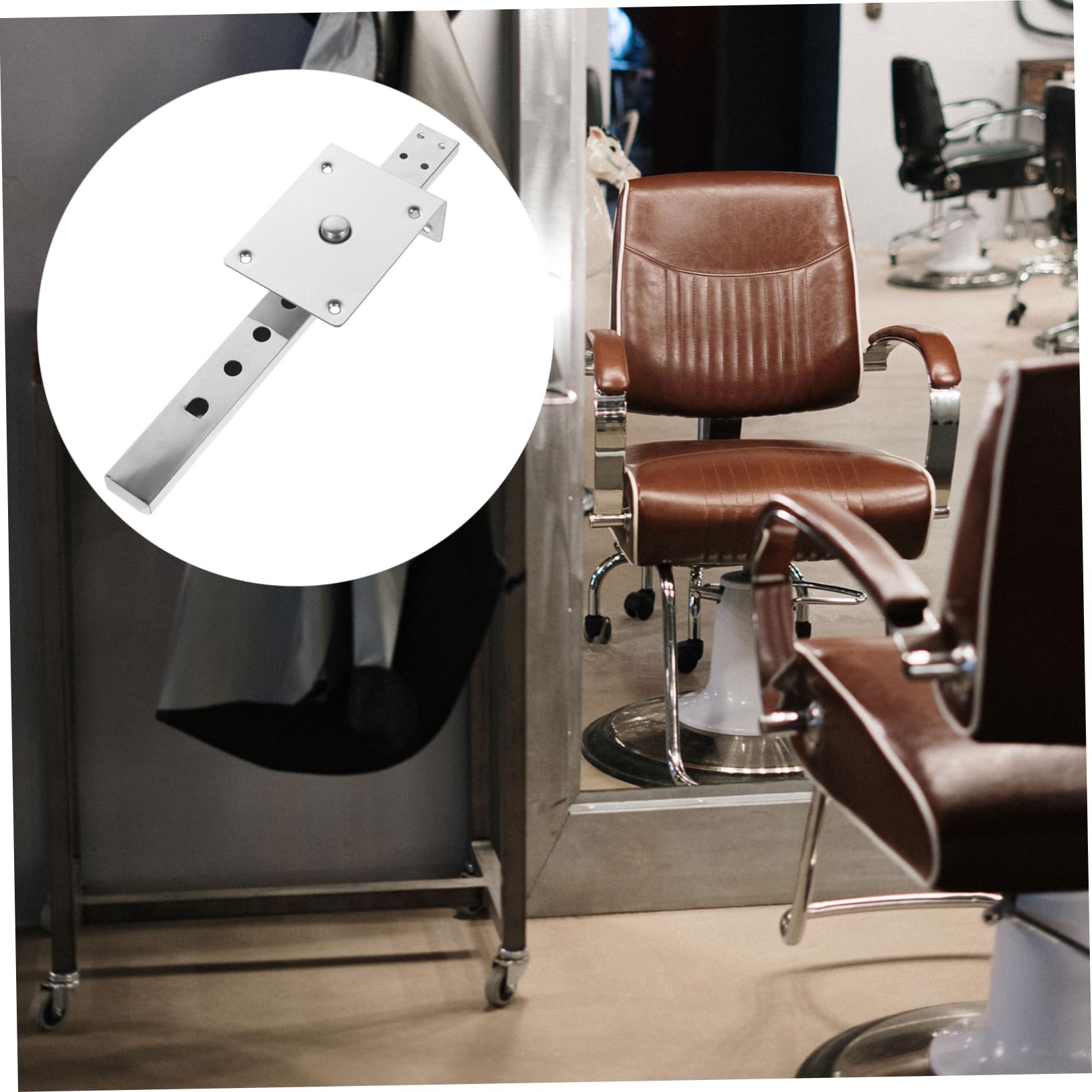 BESTYASH Support D'appui-tête Design Ergonomique en Fer pour Fauteuil de Barbier et Support Stable, Accessoire Élégant Argenté pour Salon de Coiffure et Boutique de Beauté